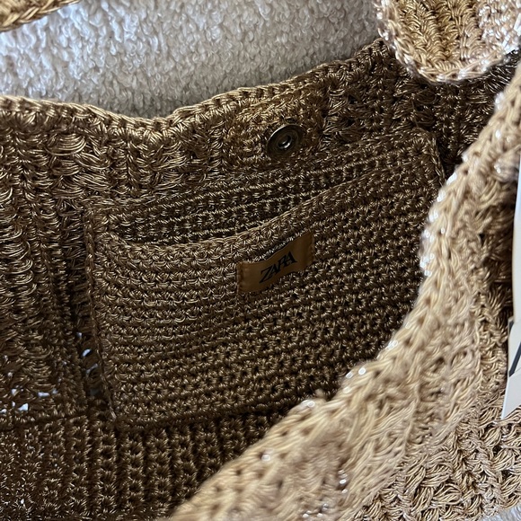 Zara Woven Tan Bag - Picture 7 of 15